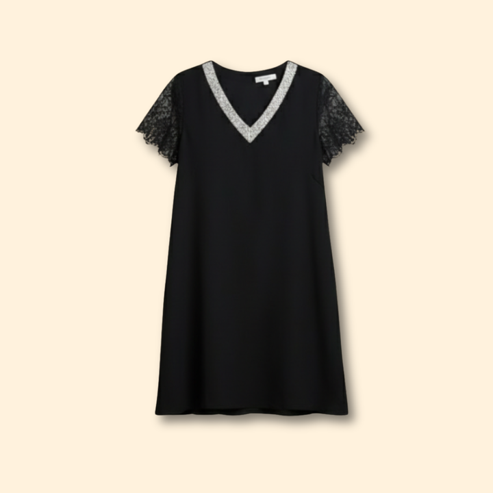 Women's Lace Sequin Short Sleeve Dress
