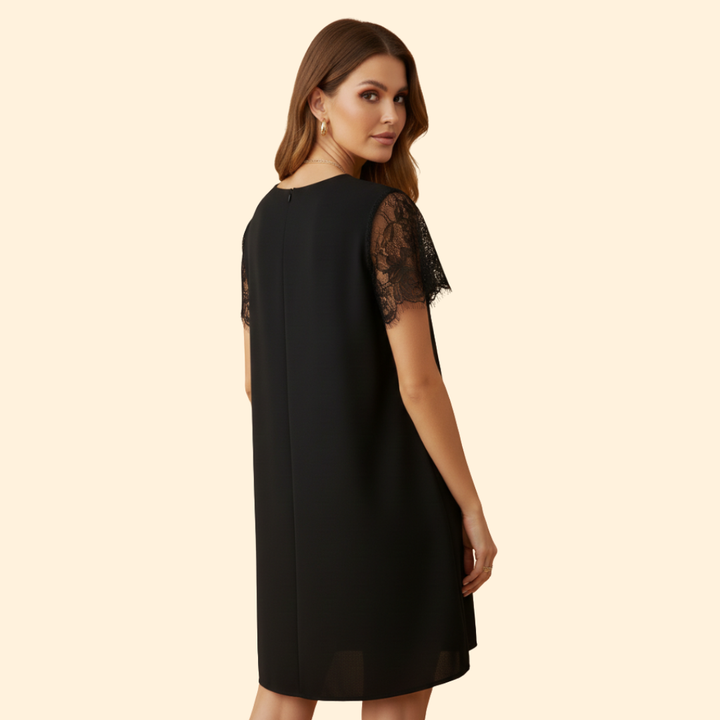 Women's Lace Sequin Short Sleeve Dress
