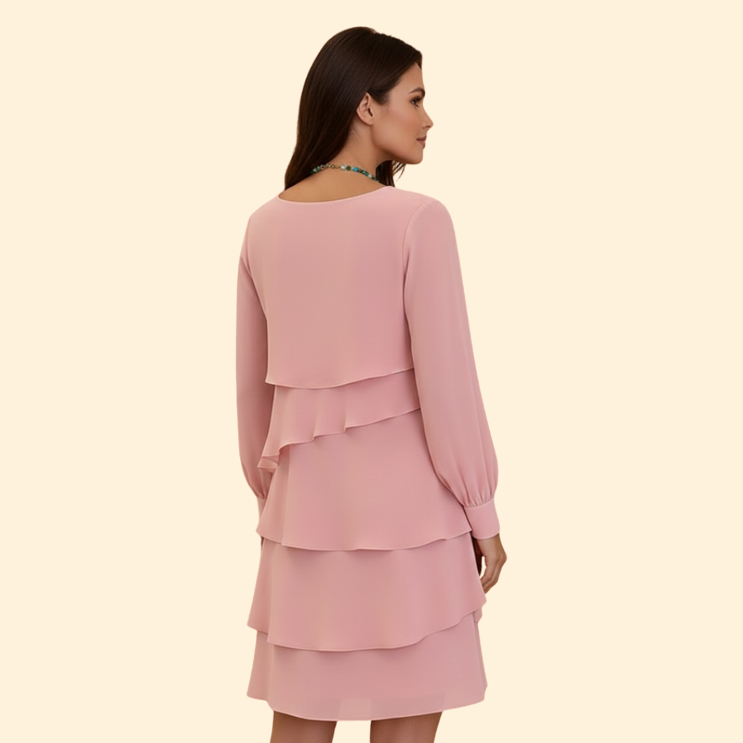 Women's Layered Dress with Long Sleeves