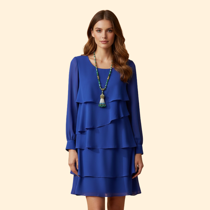 Women's Layered Dress with Long Sleeves