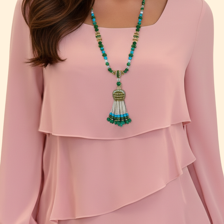 Women's Layered Dress with Long Sleeves