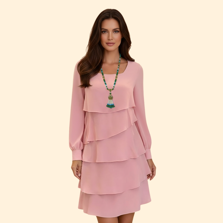 Women's Layered Dress with Long Sleeves