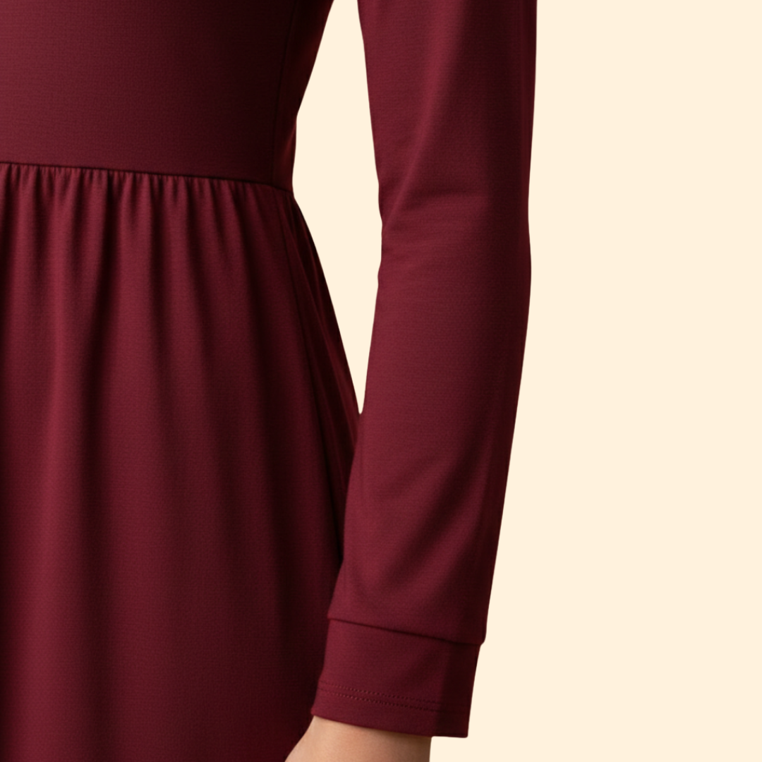Women’s Long Sleeve Solid Color Dress