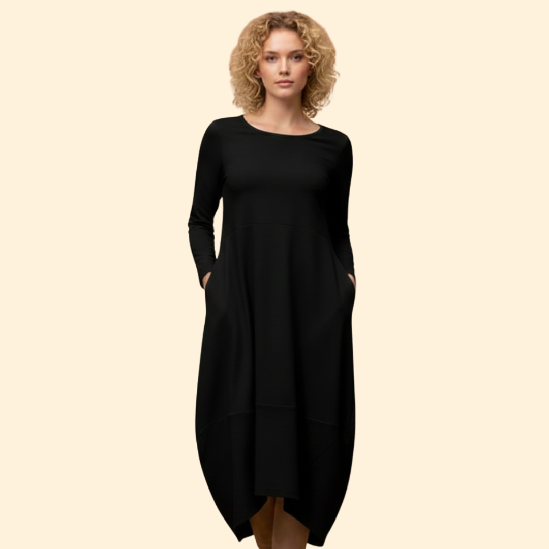 Women’s Long Sleeve Solid Color Dress
