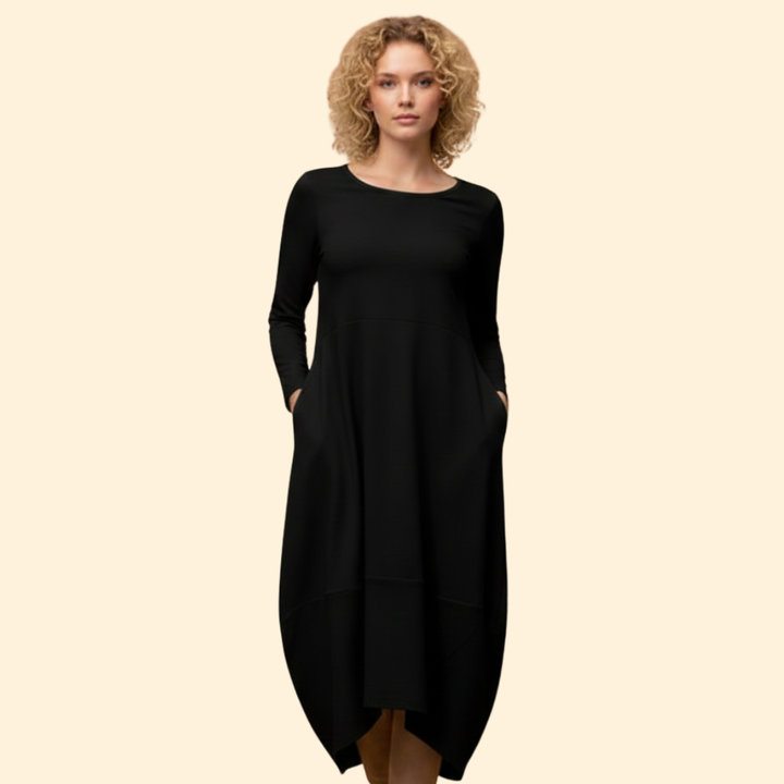 Women’s Long Sleeve Solid Color Dress