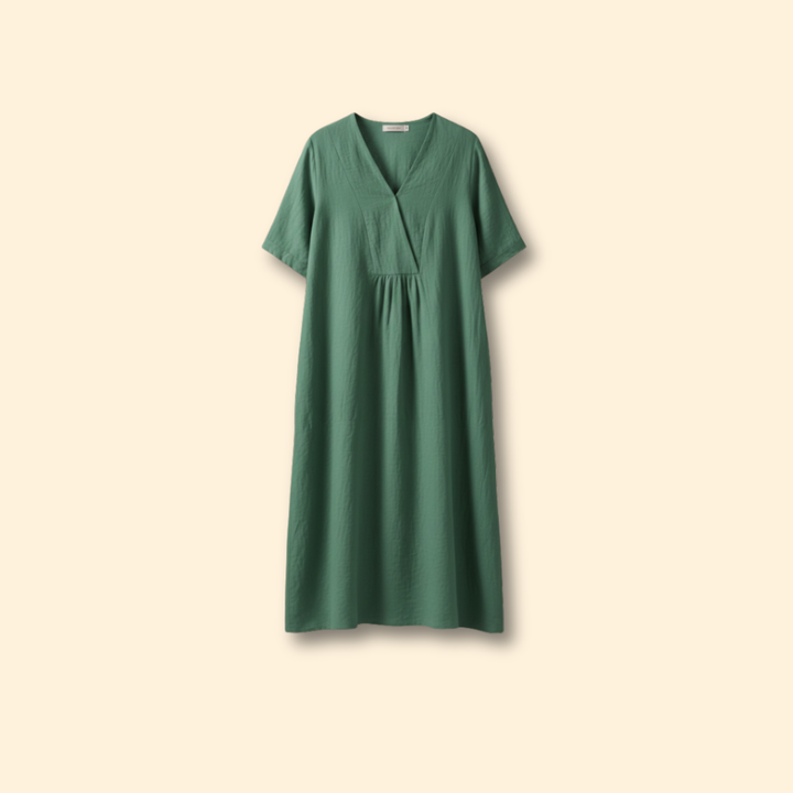 Women's Loose Fit Dress with V-neck