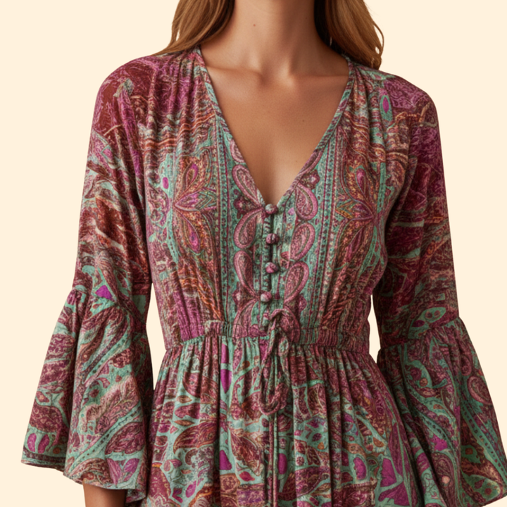 Women's Paisley Print Maxi Dress