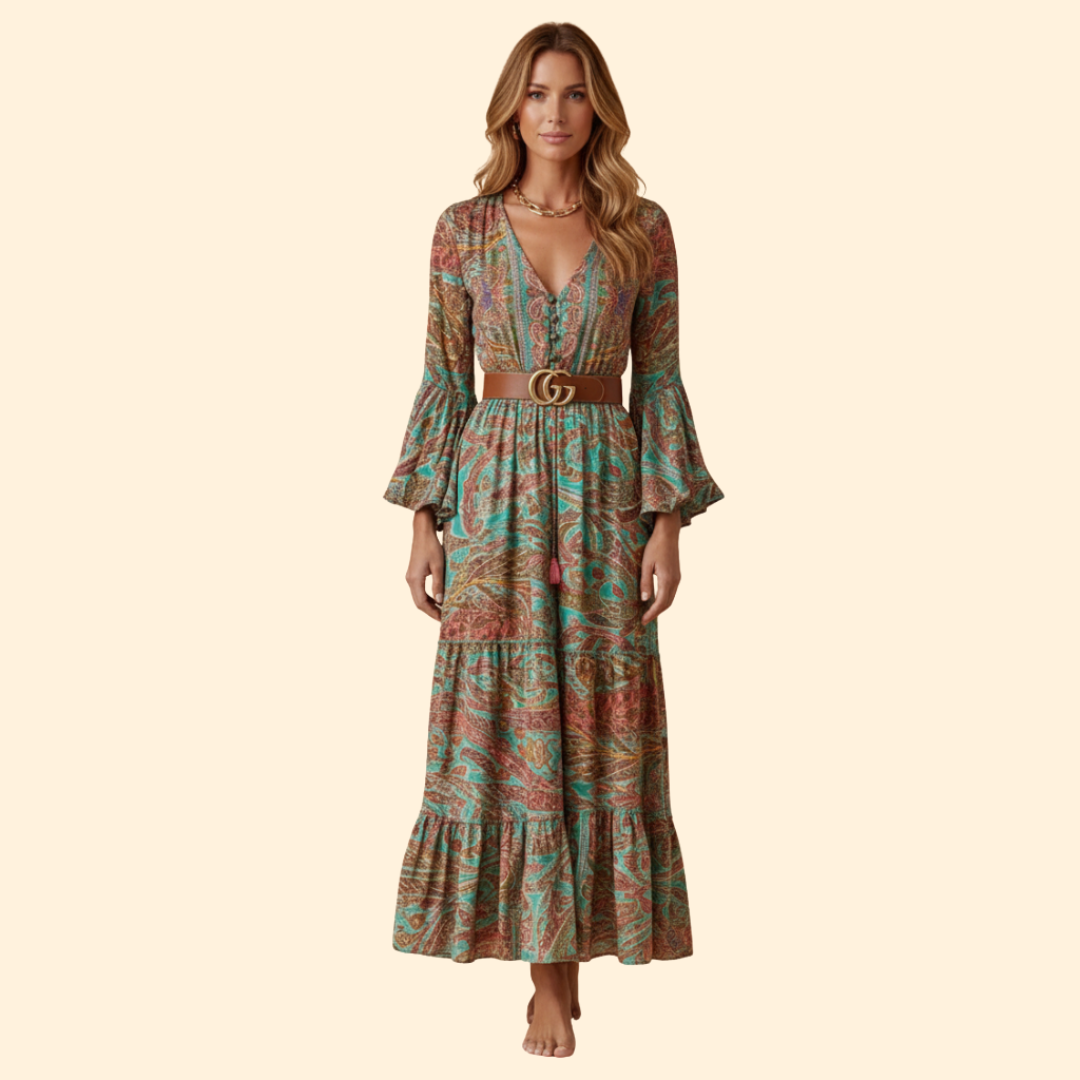 Women's Paisley Print Maxi Dress