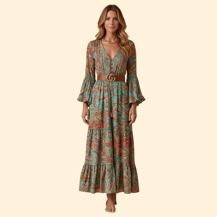 Women's Paisley Print Maxi Dress