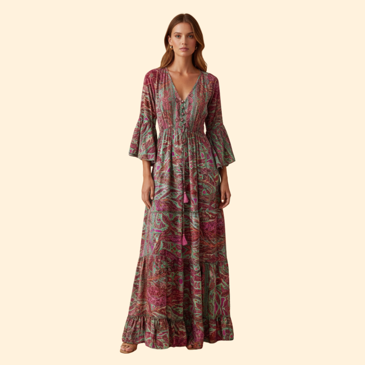 Women's Paisley Print Maxi Dress