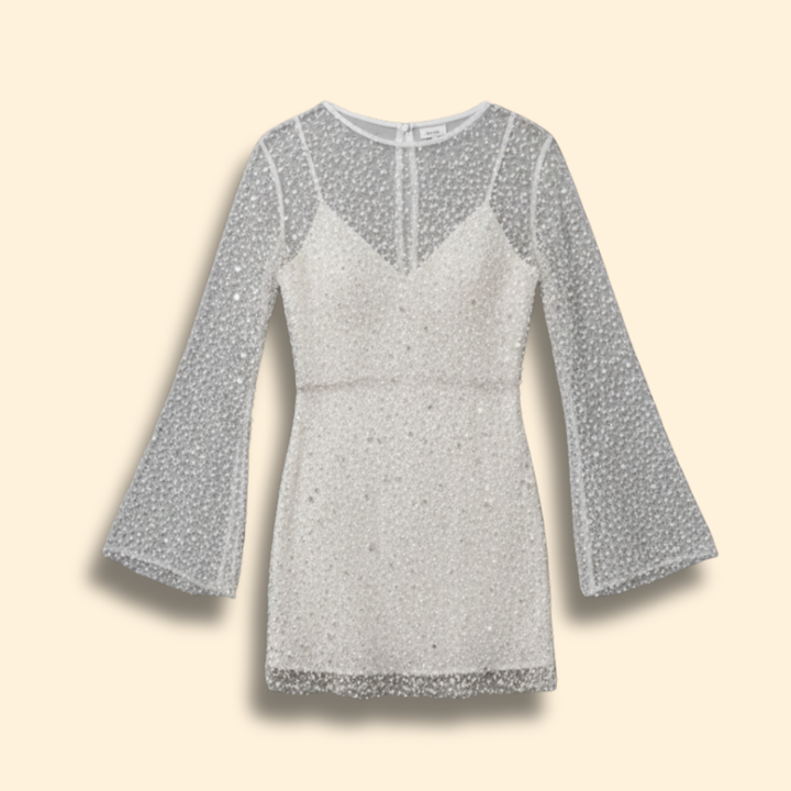 Women's Pearl Mesh Two-Piece Sling Dress