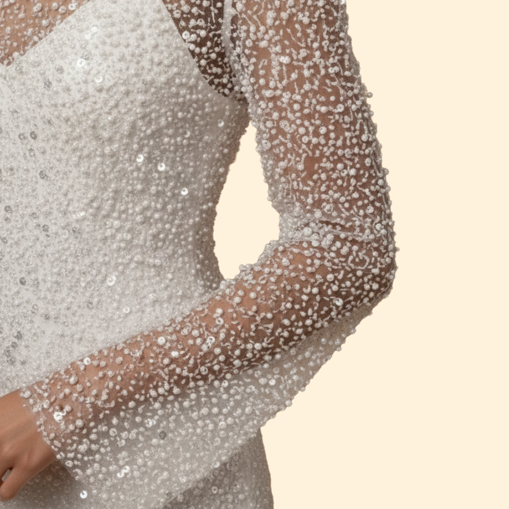 Women's Pearl Mesh Two-Piece Sling Dress