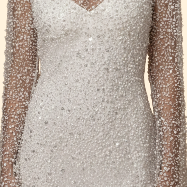 Women's Pearl Mesh Two-Piece Sling Dress