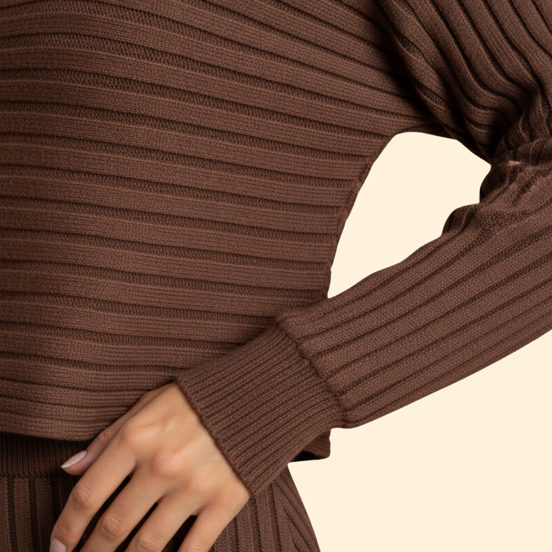 Women's Ribbed Sleeveless Dress with Matching Sweater Set