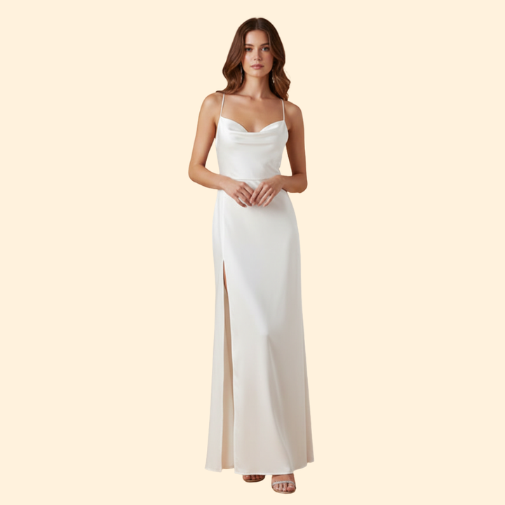 Women's Satin Dress with Strappy Back