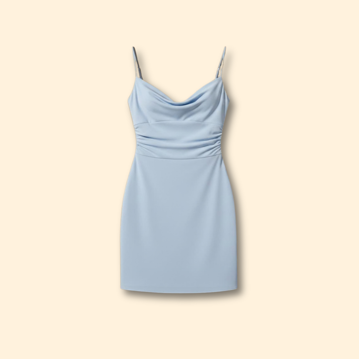 Women's Short Dress with Thin Shoulder Straps
