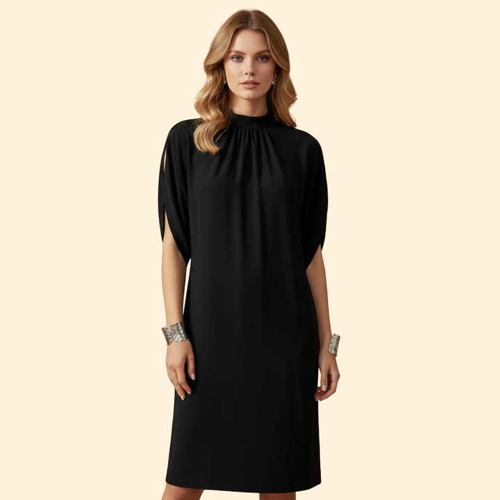 Women's Sleek Mock Neck Dress
