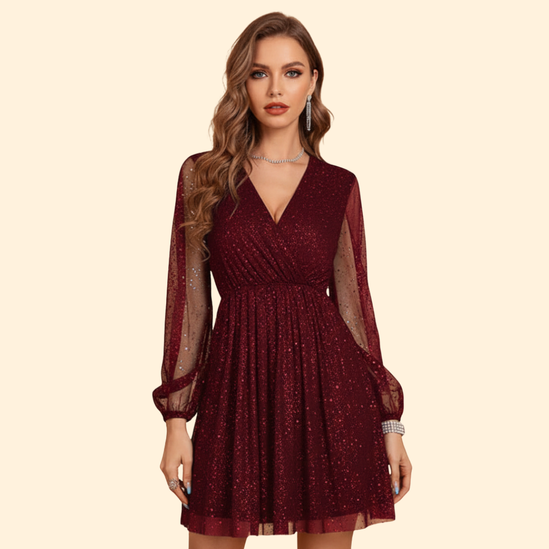 Women's Solid Color Maxi Dress with V-Neck
