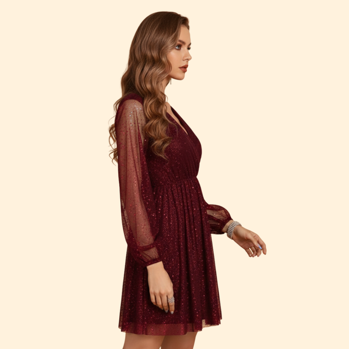 Women's Solid Color Maxi Dress with V-Neck