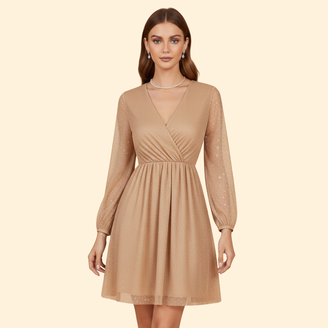 Women's Solid Color Maxi Dress with V-Neck