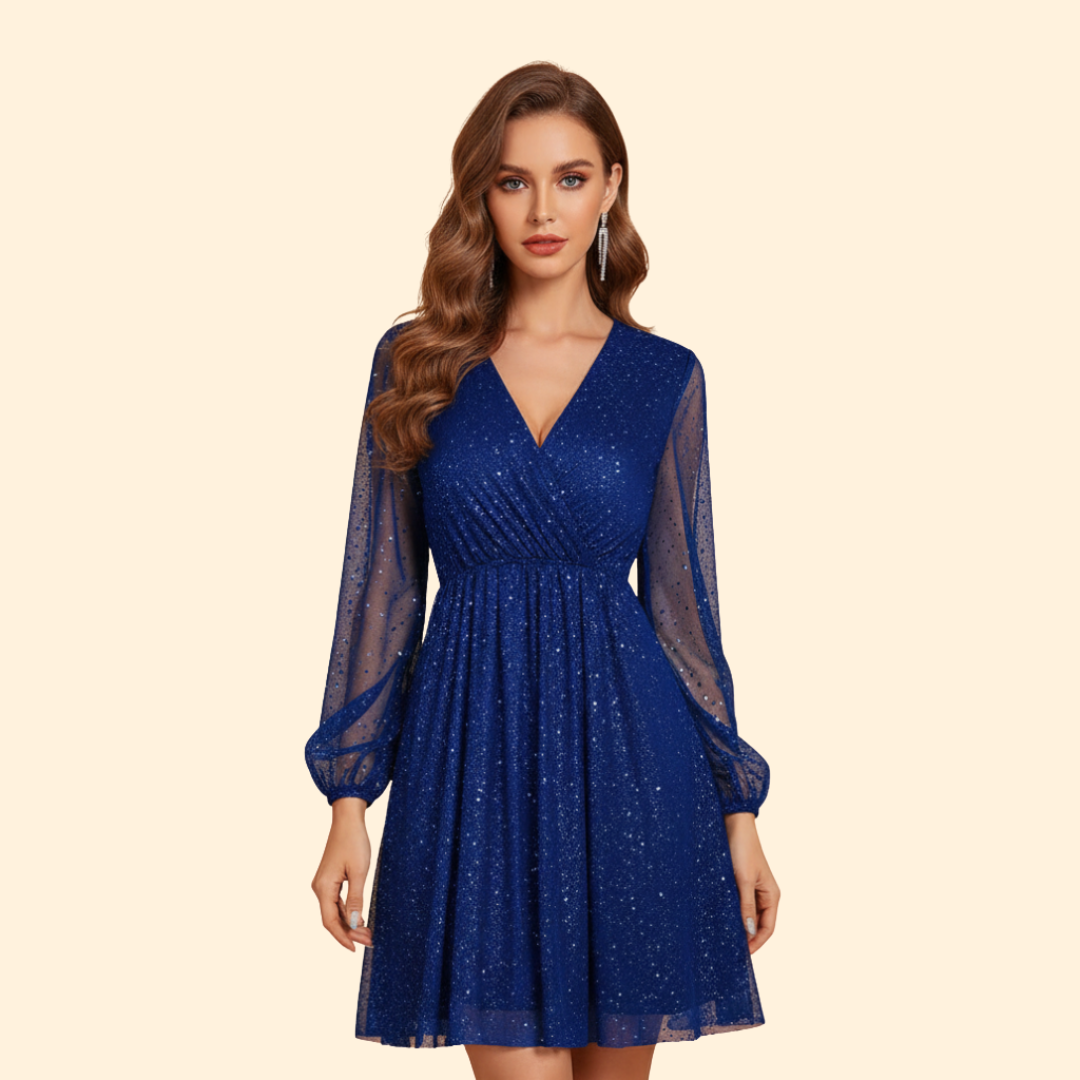 Women's Solid Color Maxi Dress with V-Neck