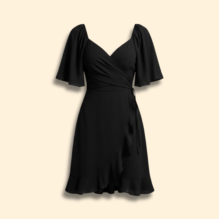 Women's Solid Color V-Neck Dress