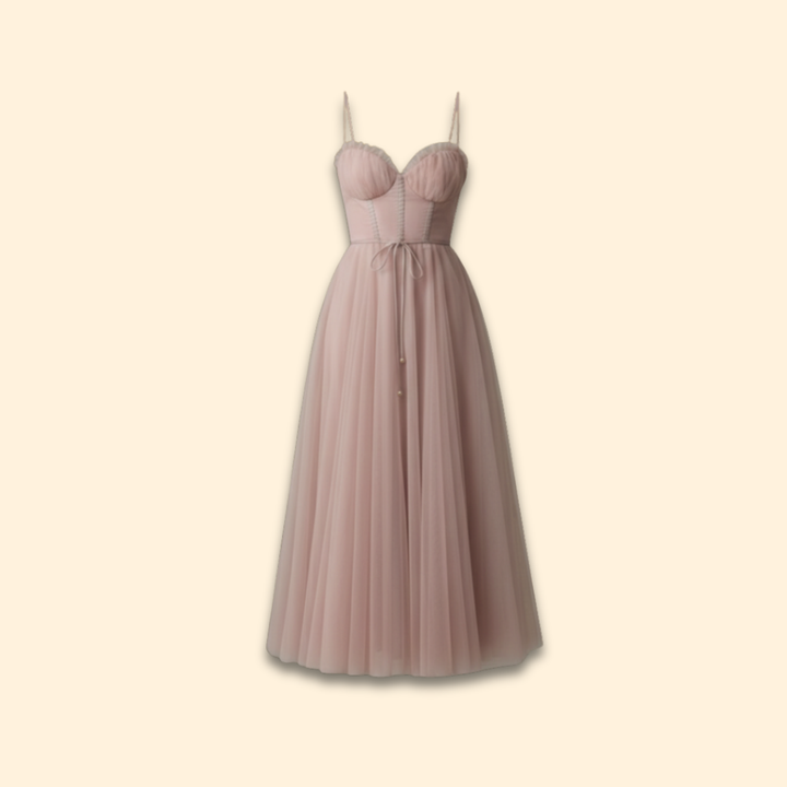 Women's Strapless Chiffon Dress with Tie Detail