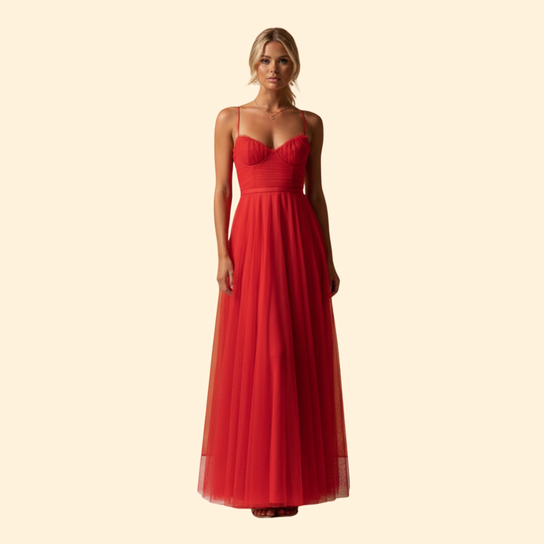 Women's Strapless Chiffon Dress with Tie Detail