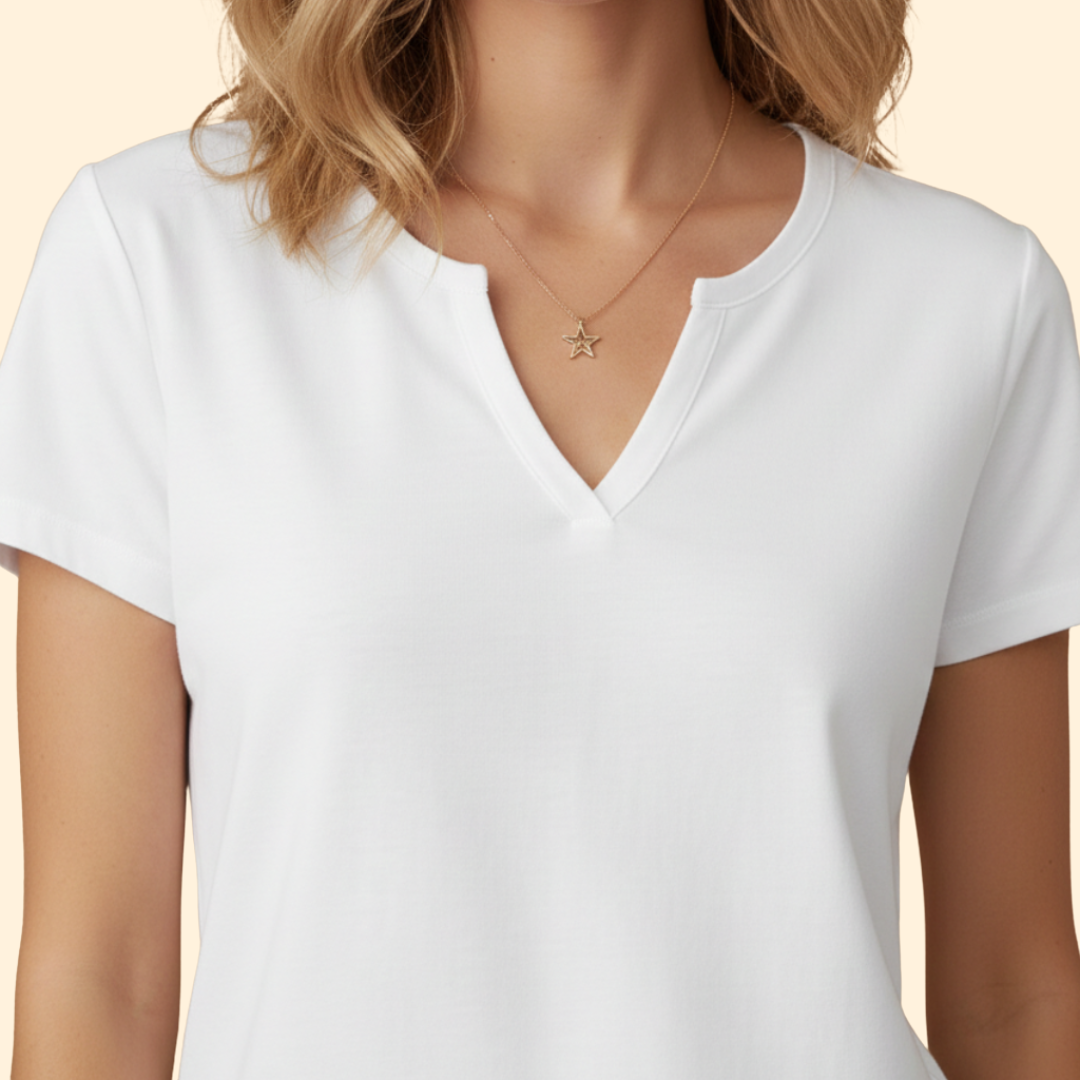 Women's V-Neck T-Shirt with Short Sleeves
